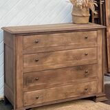 Antique chest of drawers in raw solid oak