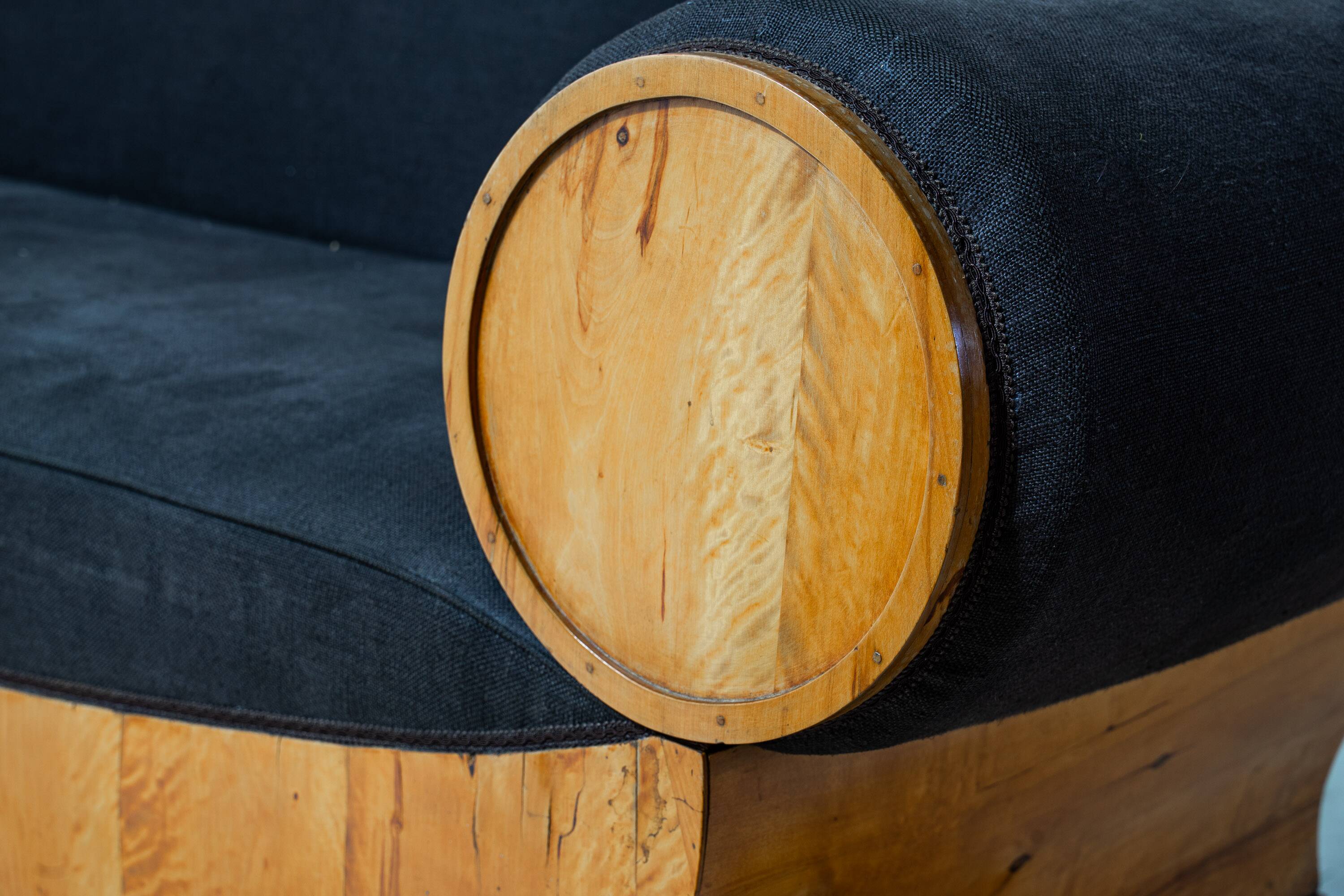 Geometric Art Nouveau sofa, Sweden 1920s
