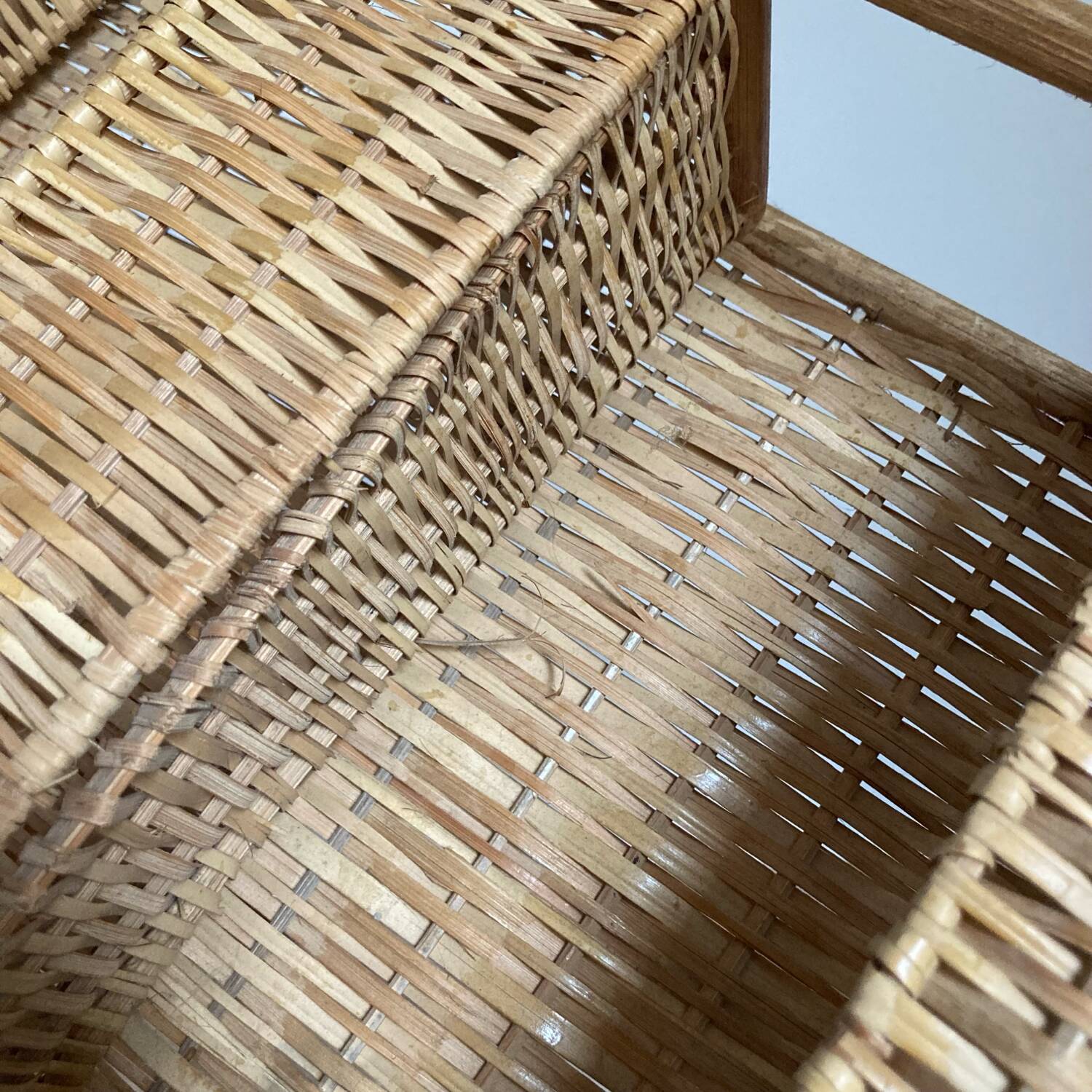 Vintage wicker wall shelf