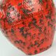 large 1960's VASE fohr-keramik model 490-30 black red relief decor fat lava
