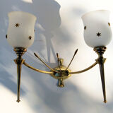 Pair of brass applique Maison Lunel