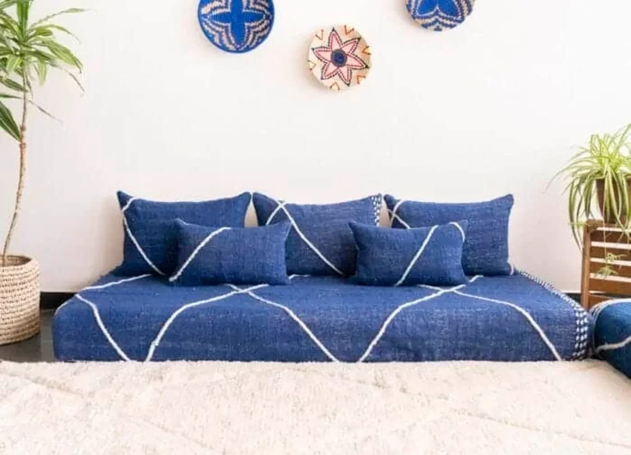 Tapis kilim marocain bleu