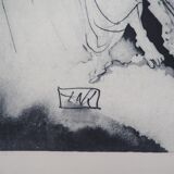 Salvador Dali: Divine Comedy, The Black Devil, signed engraving