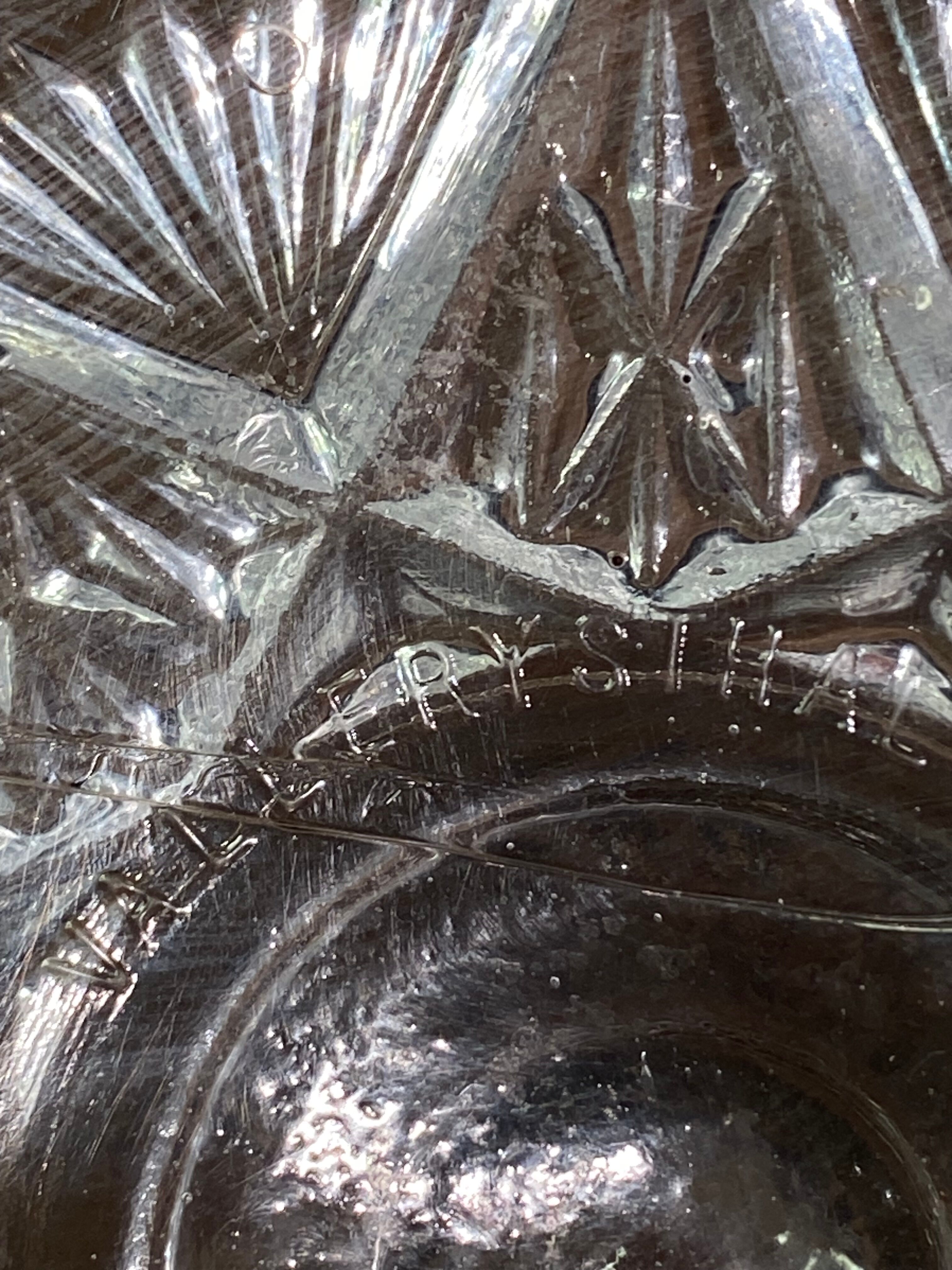 Large crystal cup marked Vallerysthal