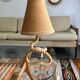 Table lamp rope and raffia