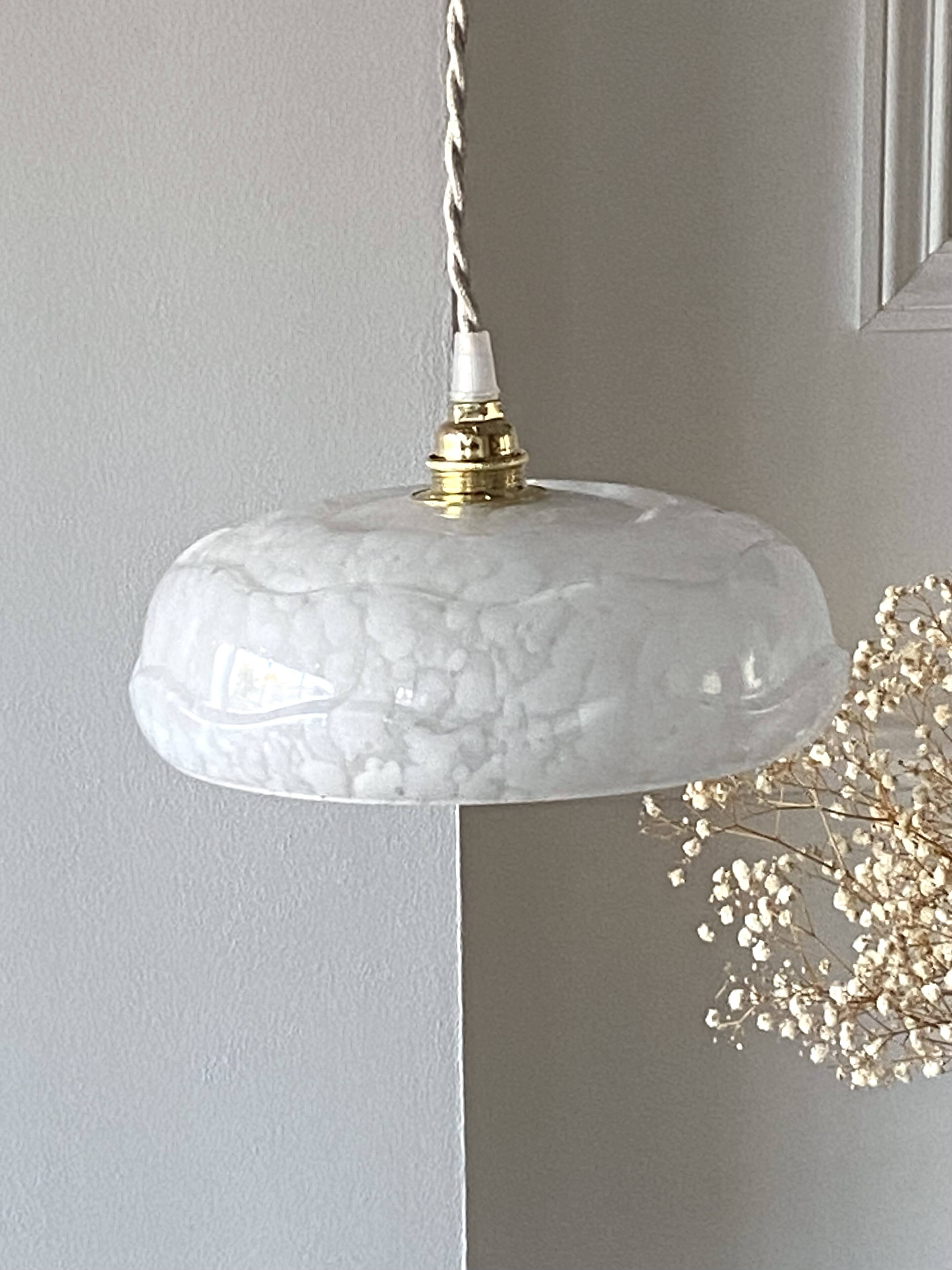 Clichy white glass pendant light