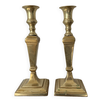 Pair of brass candlesticks