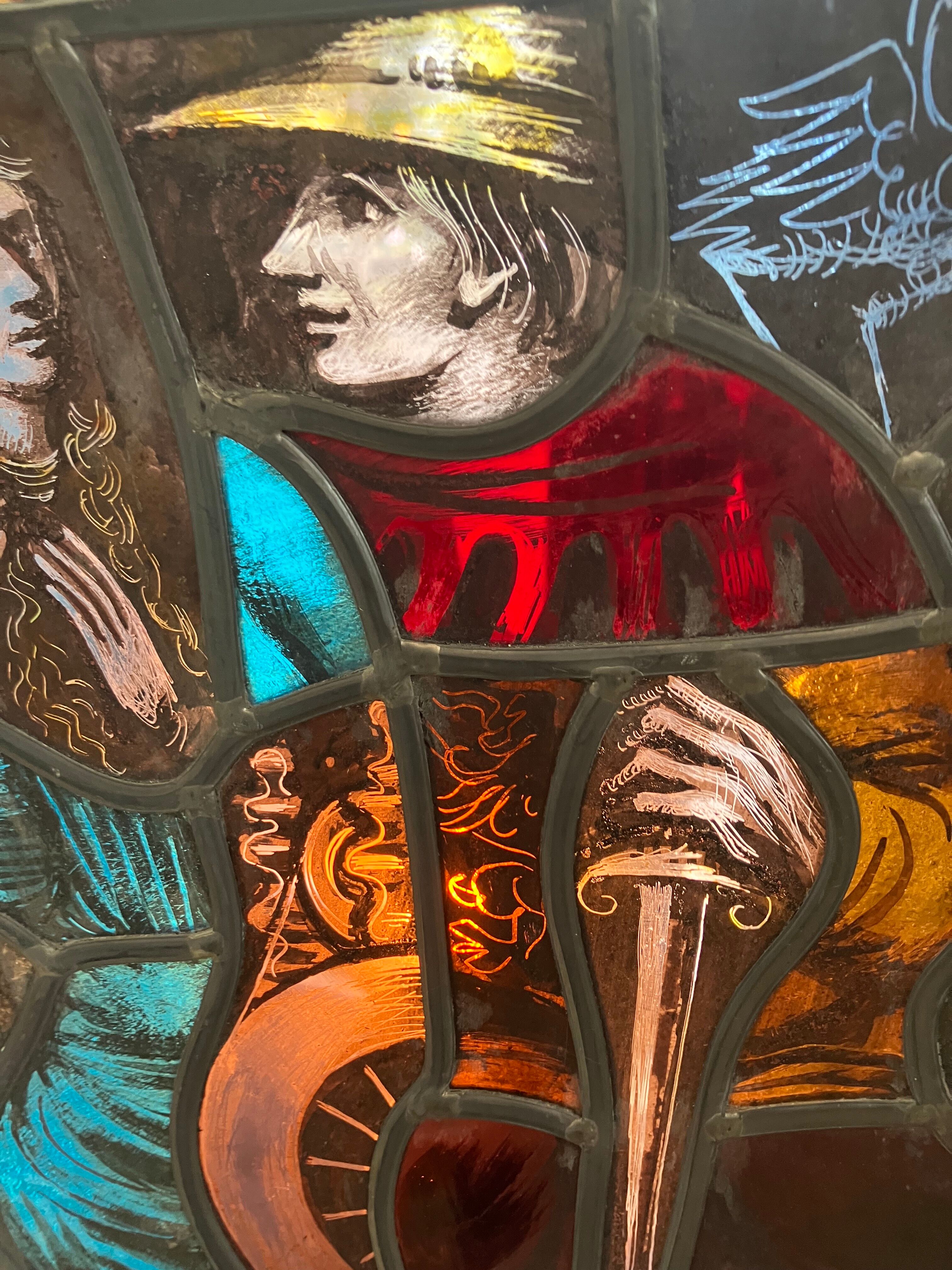 Stained hanging glass polychrome