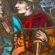 Stained hanging glass polychrome