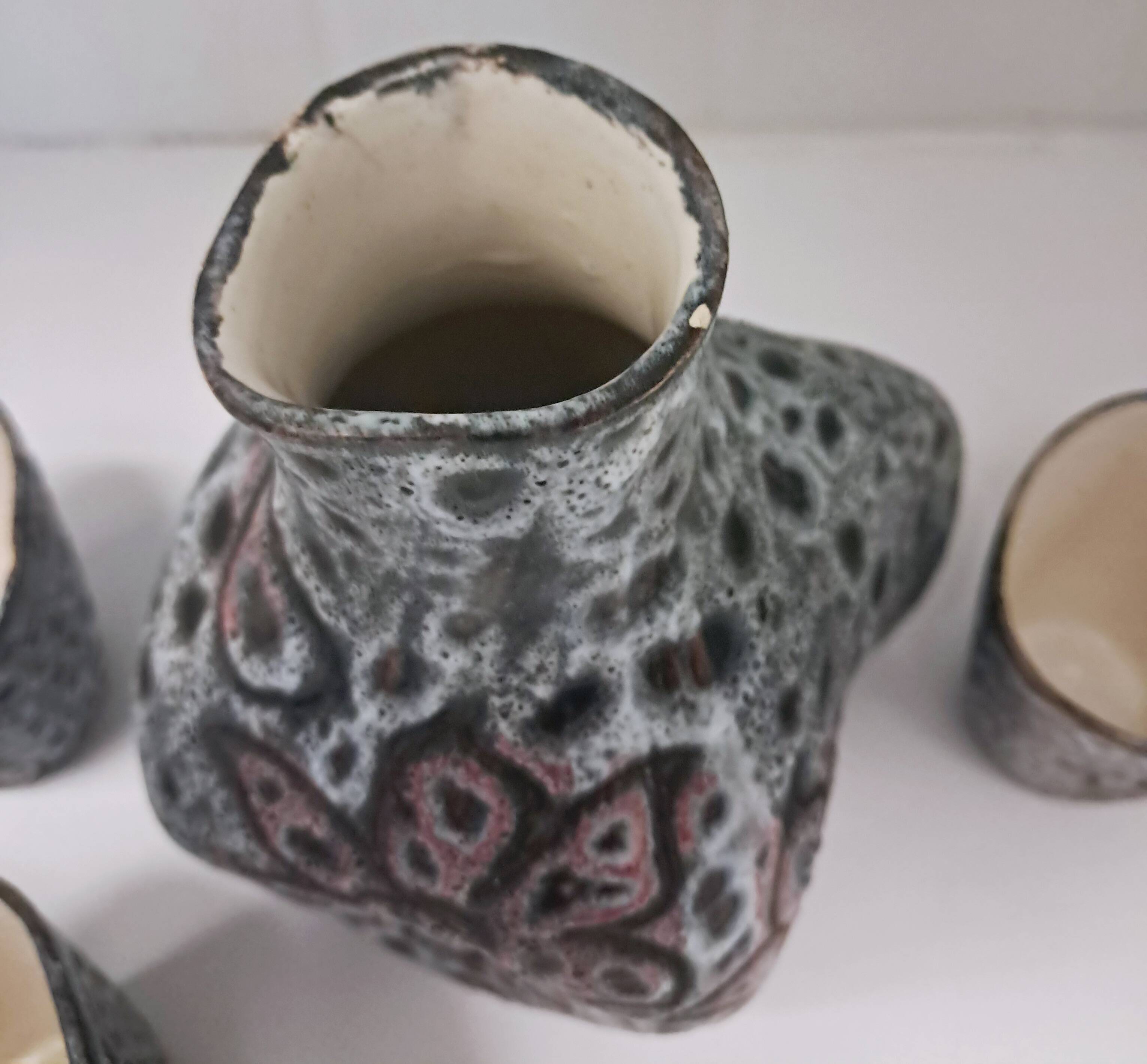 Ceramic orangeade service from Vallauris, made by Camos.