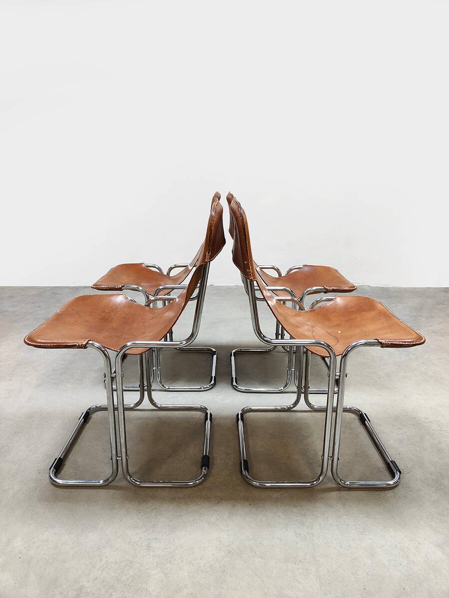 Vintage leather Calla Arflex dining chair Ari Colombo