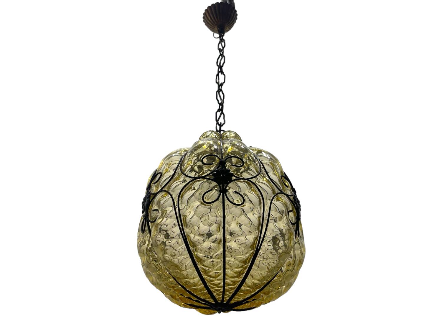 Wrought Murano Glass Light Pendant 1950’s