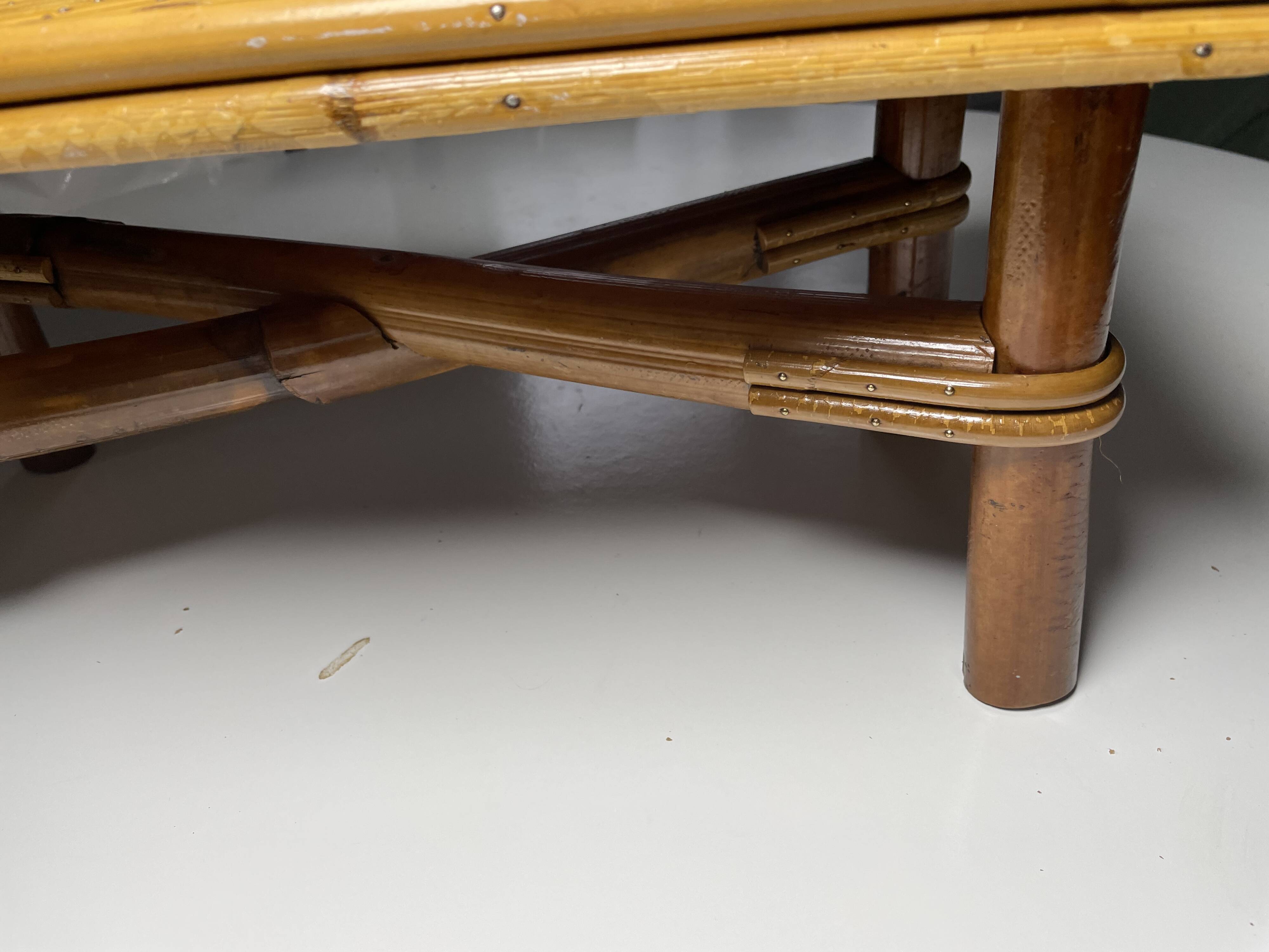 Vintage bamboo and rattan step stool