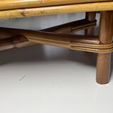 Vintage bamboo and rattan step stool