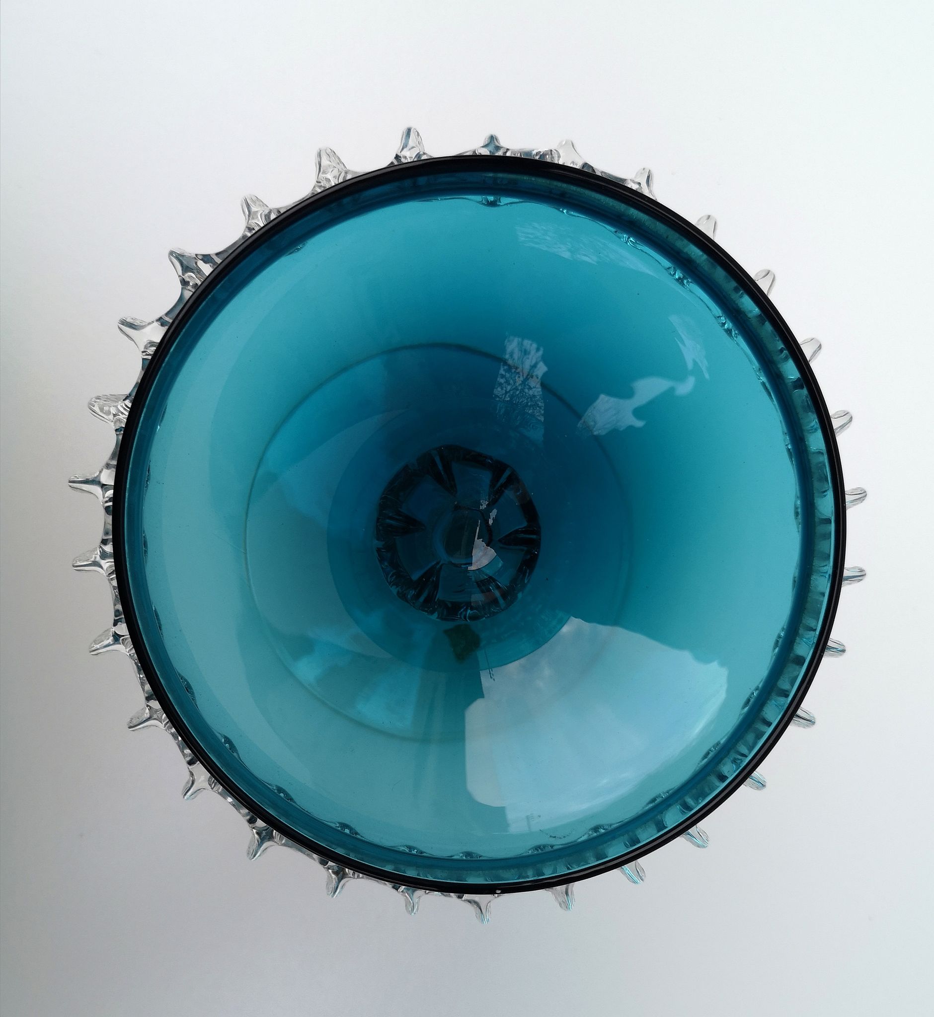 Coupe vintage sur pied en verre, italie