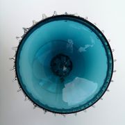 Coupe vintage sur pied en verre, italie