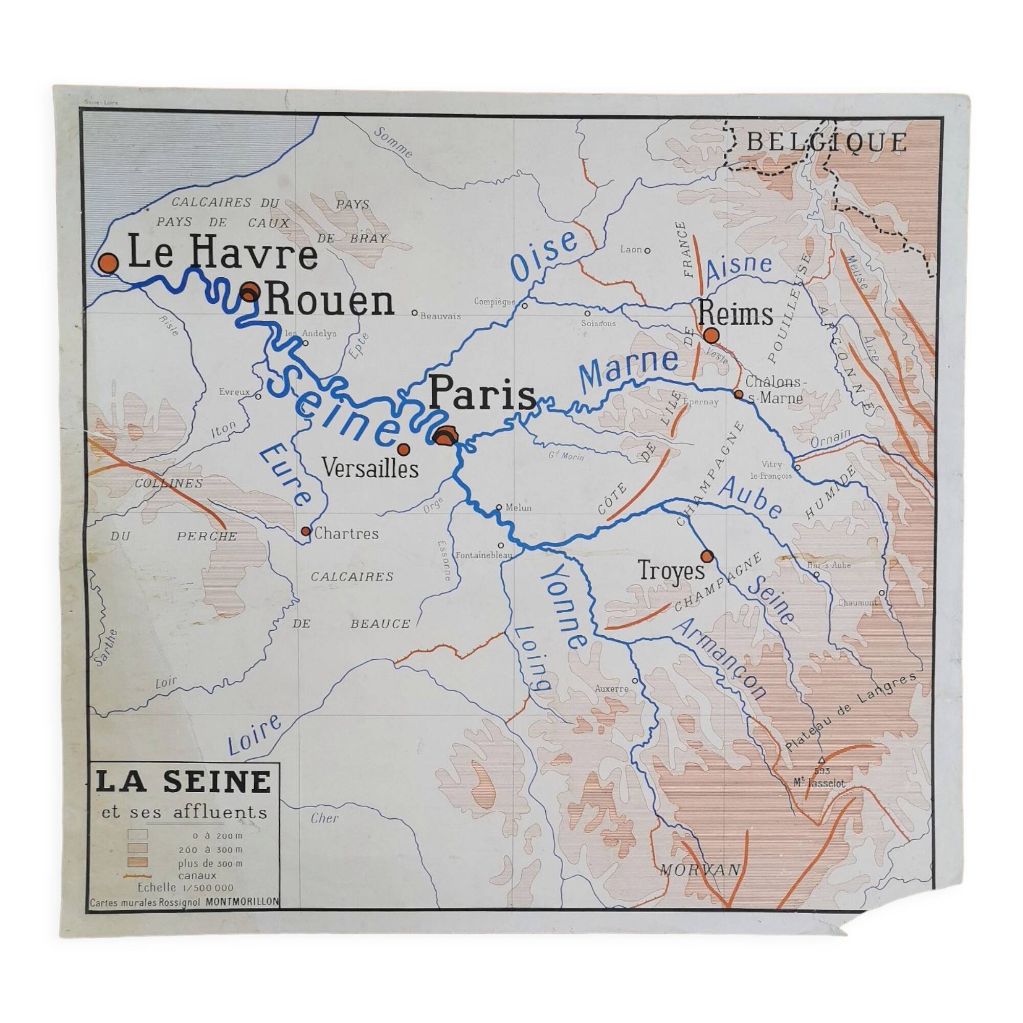 Rossignol school poster card "The Seine / The Loire"