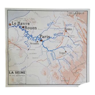Carte affiche scolaire Rossignol "La Seine / La Loire"