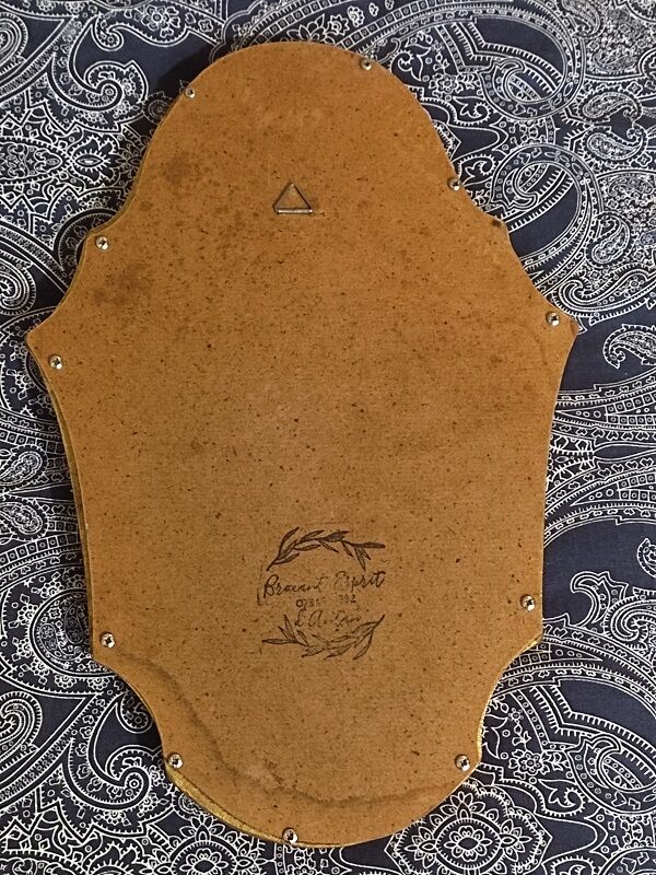 Baroque mirror frame gilded plaster wood, 33x22 cm