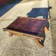 Coffee table in metal and copper wood