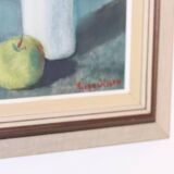 1970's Large Swedish Mid-Century Oil On Board Painting" Still life Tulips " by Hugo Olsson