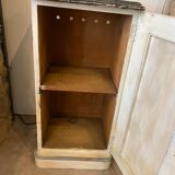 Small buffet early 20th century in beige and gray patinated wood with shelf
