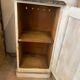 Small buffet early 20th century in beige and gray patinated wood with shelf