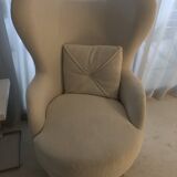 Pair of wingback armchairs - khaki kroener designer