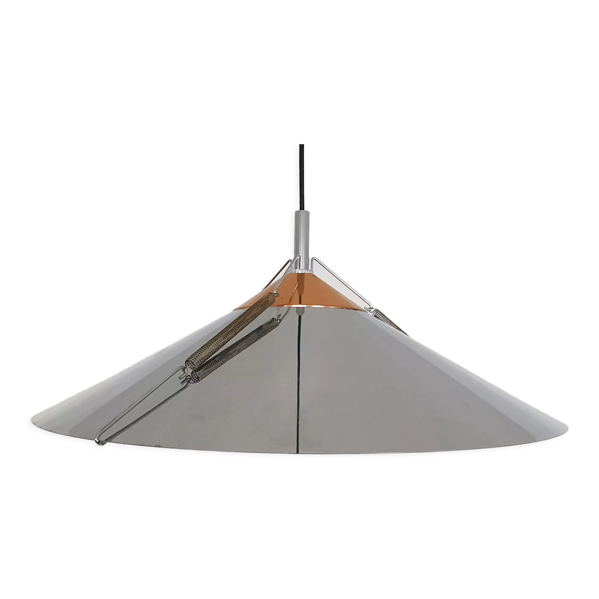 Silver and copper colored pendant light, 1970's