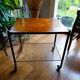 table roulante porte vinyles vintage des années 60 dessus bois