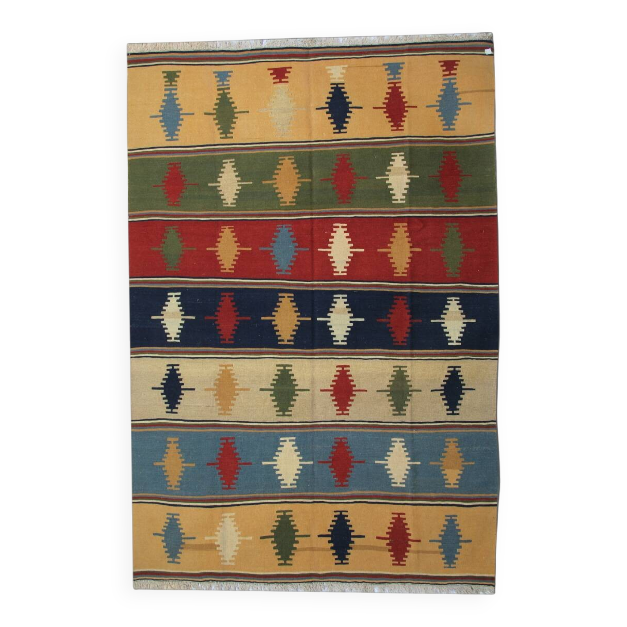 Vintage Qashqai Kilim Runner Rug 293 x 211 cm