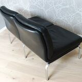 Ensemble  de salon cuir noir Knoll 3 + 2 + 1 pl.