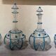 18th Century Italian Murano Clear Glass and Blue Trimmed Blown Glass Bottle