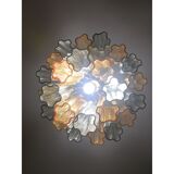 Fume’ and ambra “tronchi” murano glass chandelier d50