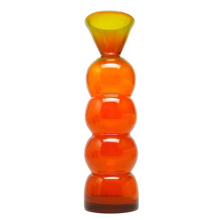 Vase bonhomme de neige, postmodernisme, verre, conçu par K. Krawczyk, Pologne, années 1970