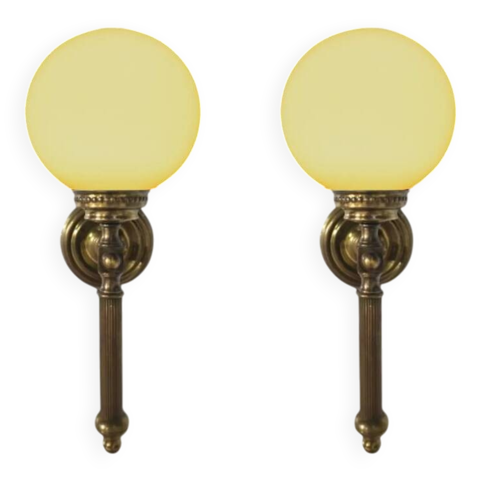 Set of 2 Empire style wall sconces, elegant vintage from the 1940s.