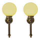 Set of 2 Empire style wall sconces, elegant vintage from the 1940s.