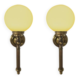 Set of 2 Empire style wall sconces, elegant vintage from the 1940s.