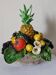 Corbeille de fruits en barbotine vintage