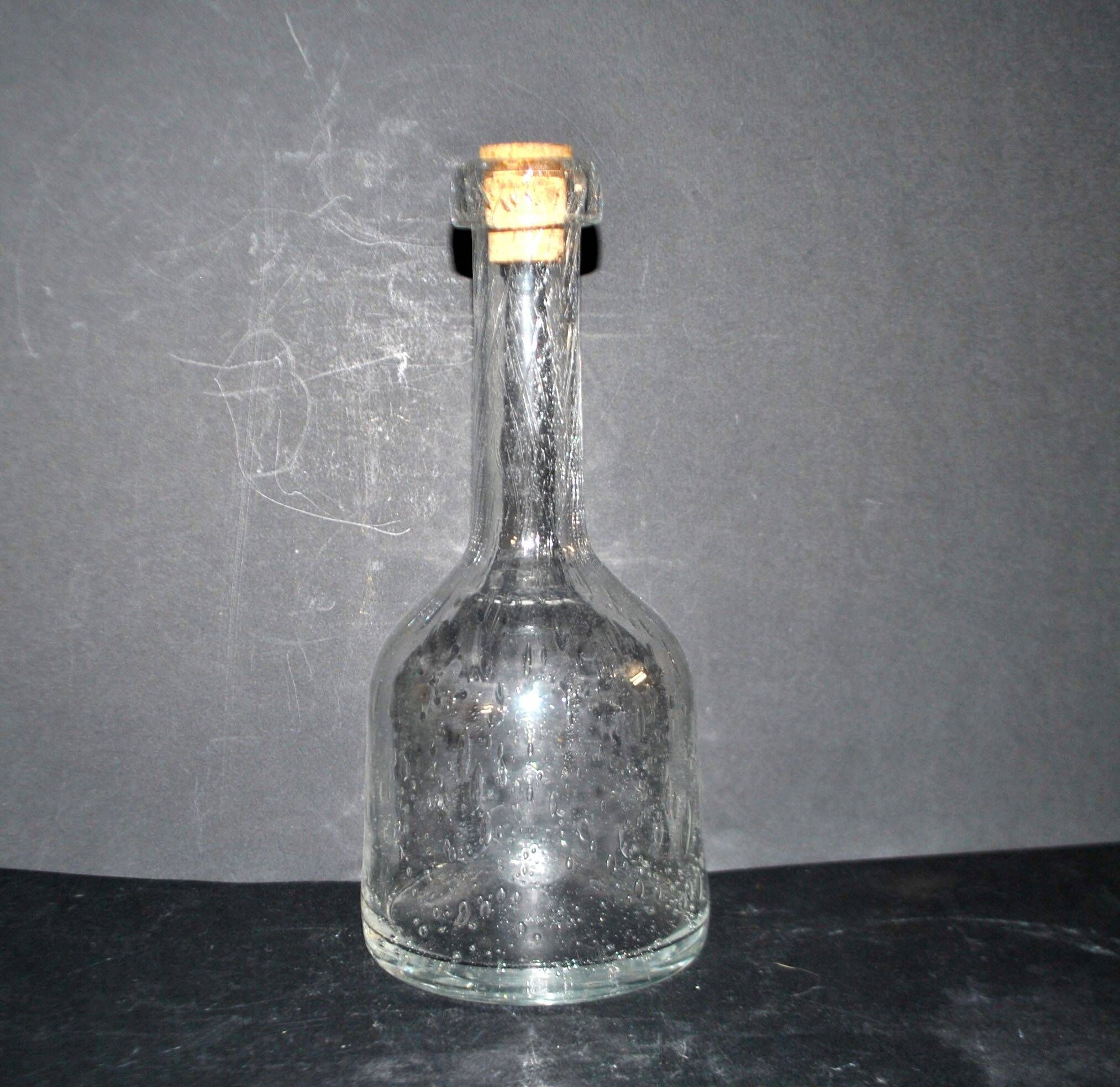 Vintage glass bubble carafe bottle from Biot H24cm