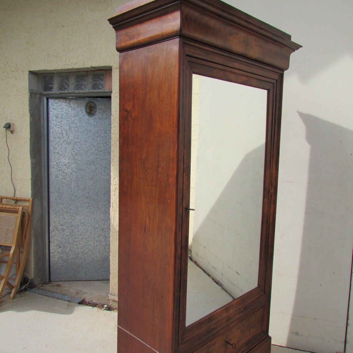 Armoire à glace à une porte en acajou Selency