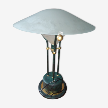 Futuristic table lamp in vintage Wofi Leuchten frosted glass