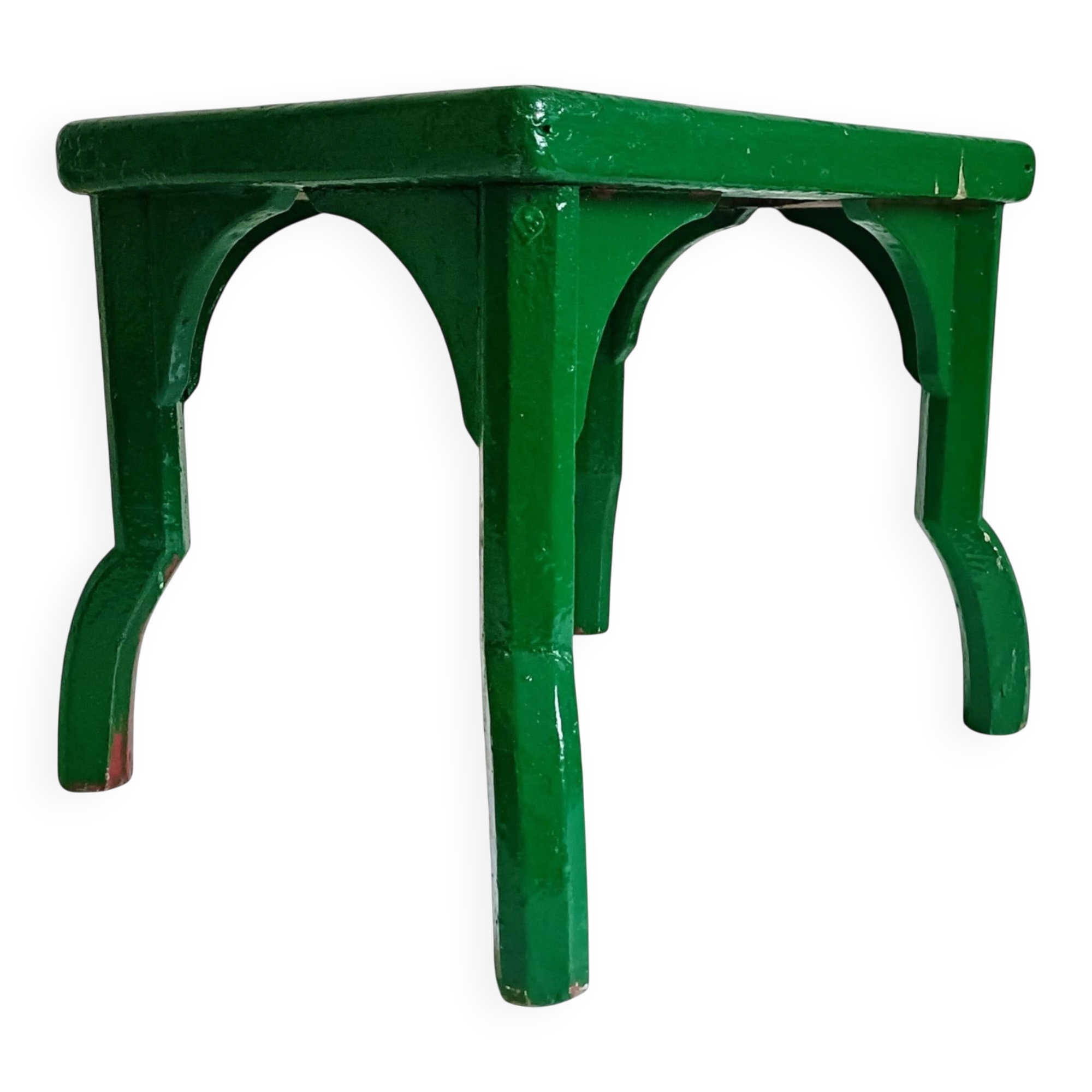 Antique Painted Accent Table with Vintage Floral Top, Bohemian Style