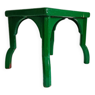 Antique Painted Accent Table with Vintage Floral Top, Bohemian Style