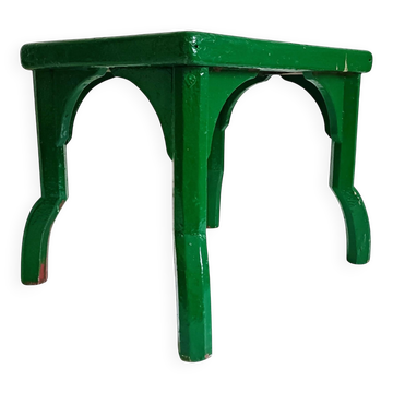 Antique Painted Accent Table with Vintage Floral Top, Bohemian Style