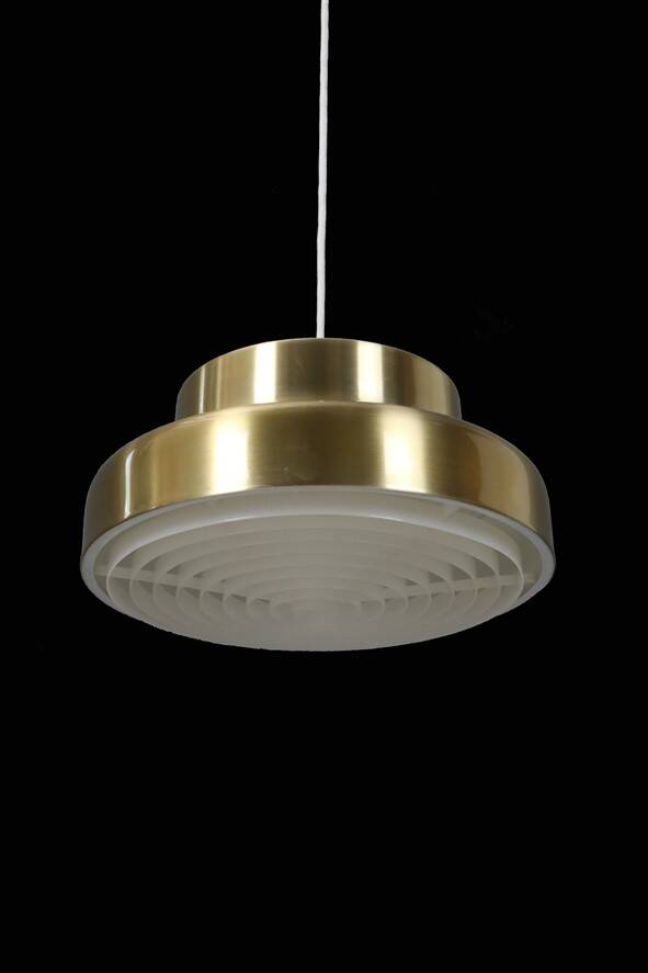 Suspension des années 50 en finition dorée / laiton, design danois moderne, années 1960 / 1970