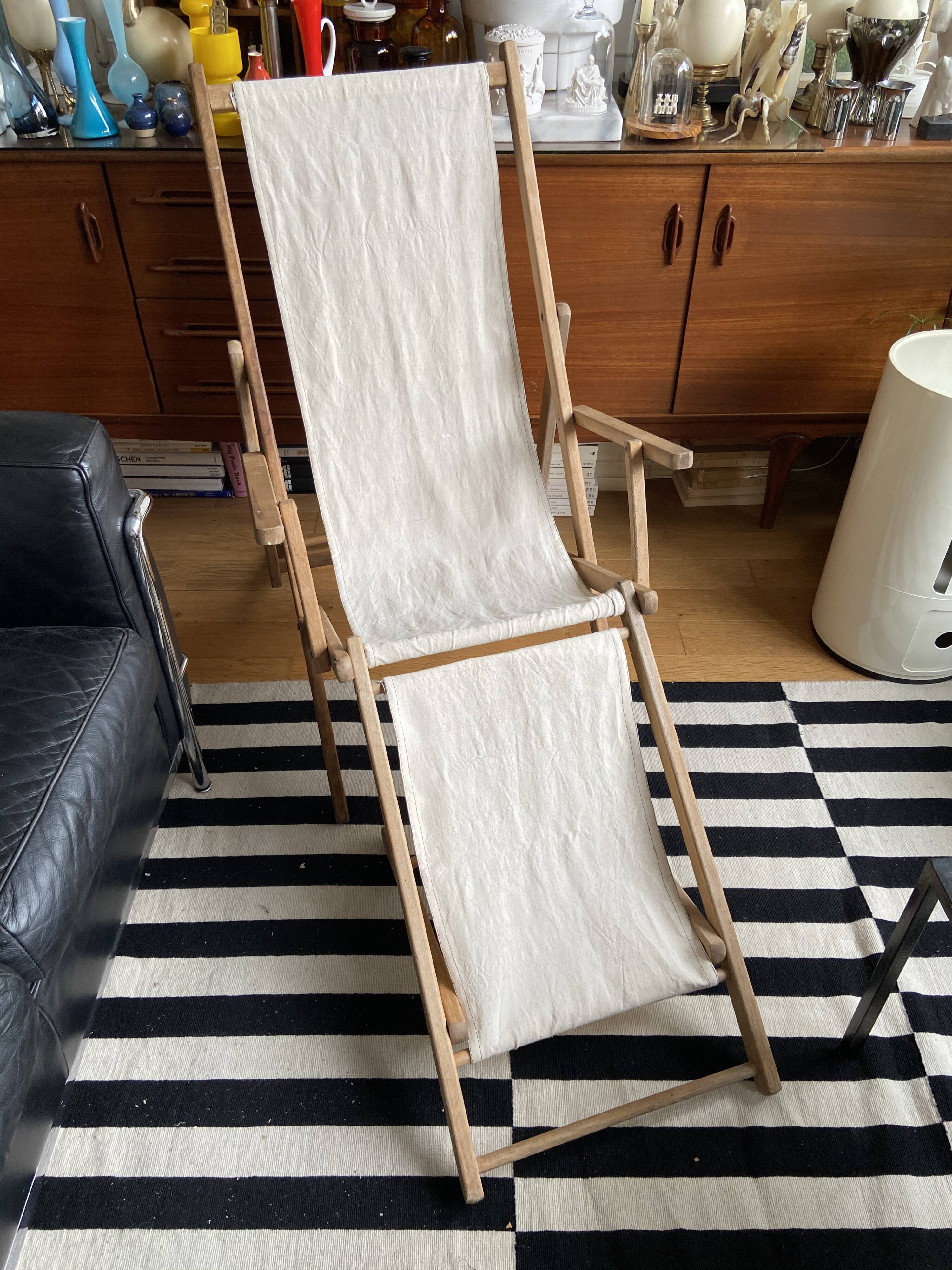 Transat de plage chilienne en bois et coton