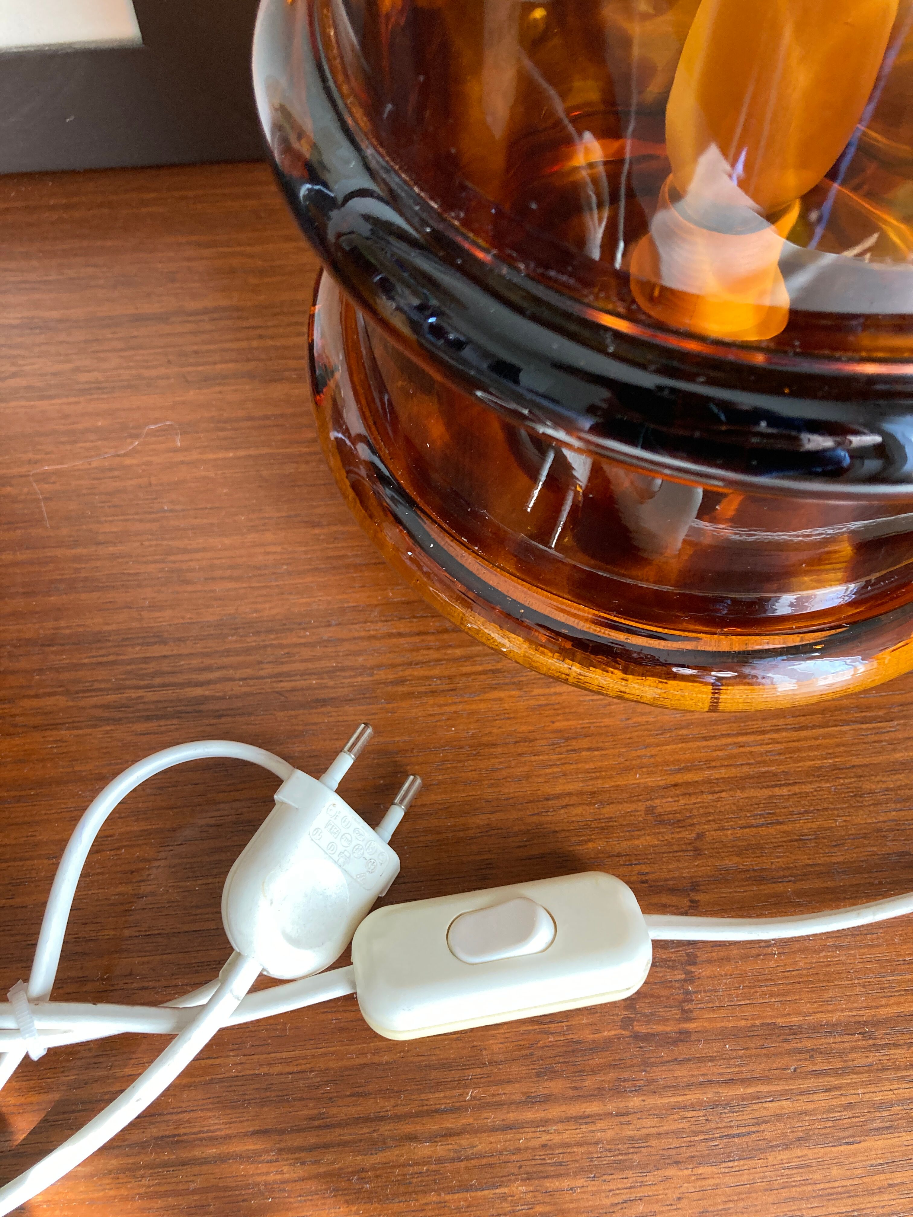 Vintage blown glass lamp "tortoiseshells"