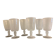 6 blown and bubbled wine stemmed glasses, Riom glassware, Puy-de-Dôme