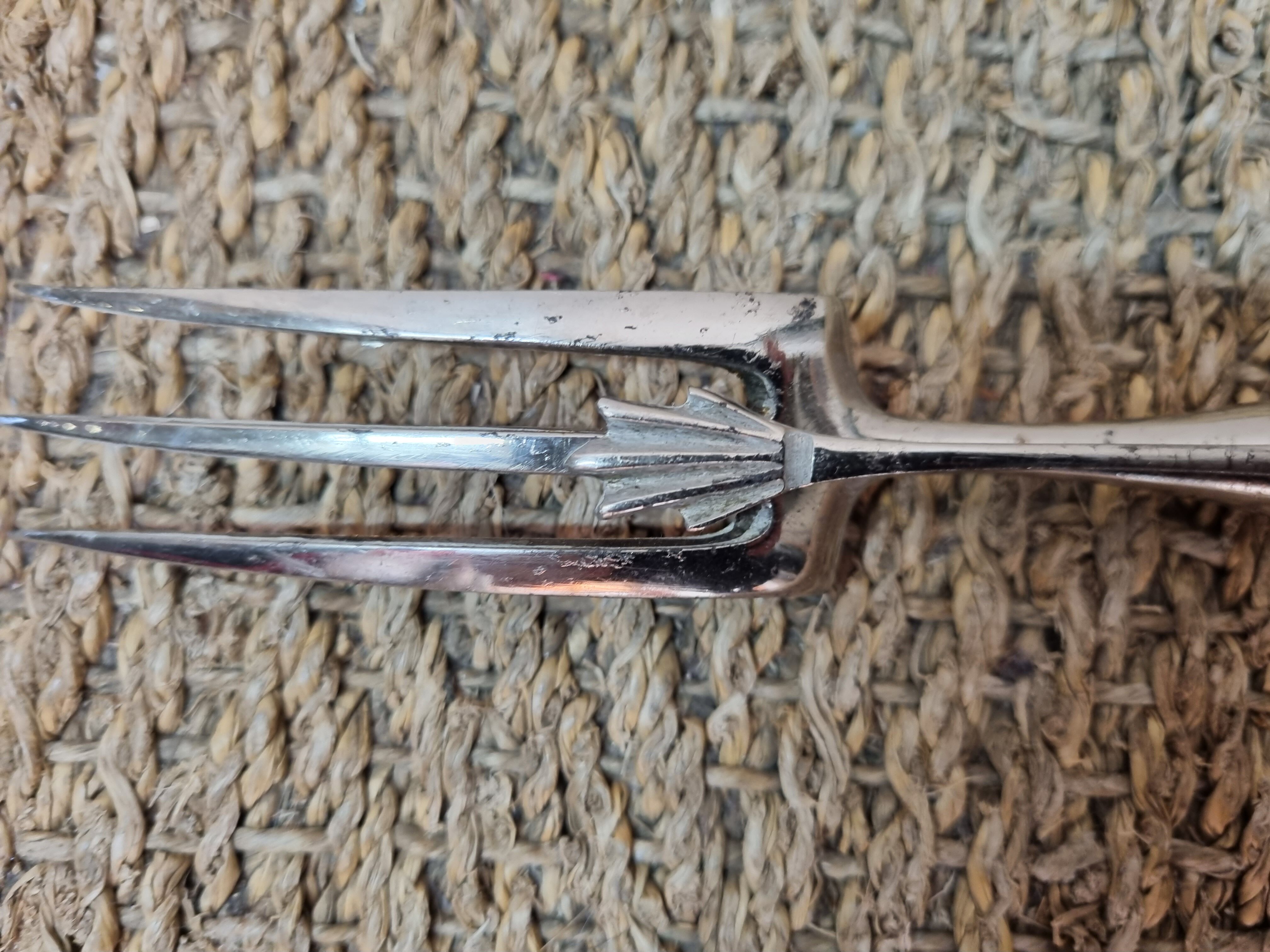 Meat fork solid silver early twentieth century